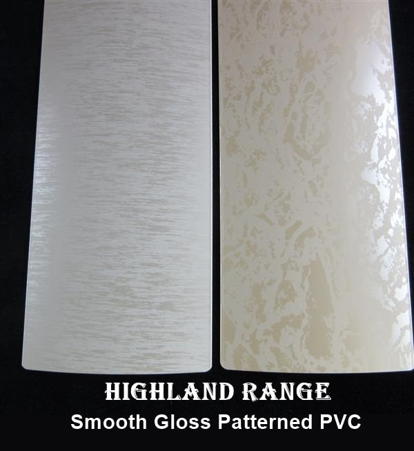 Highland Range of Gloss Patterned PVC Slats 
