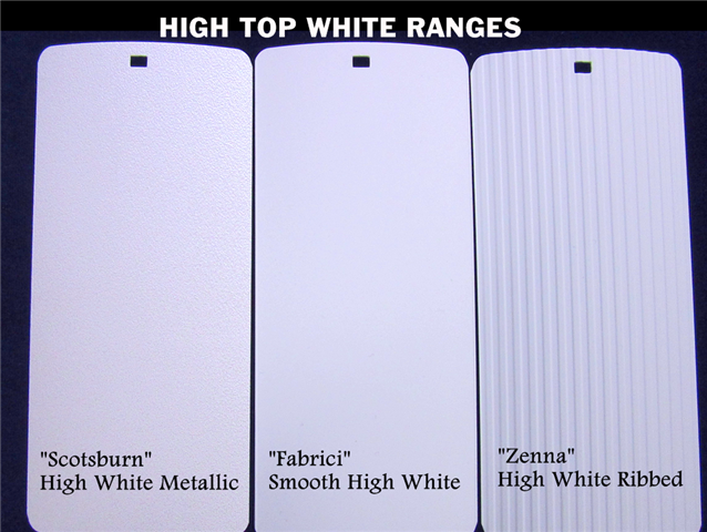 High White Ranges in PVC Replacement slats